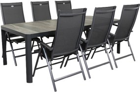 Hartman Salvatore/Queens 220x100 cm. verstelbare 6-persoons tuinset