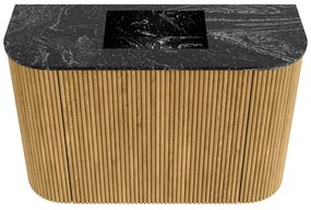 Mondiaz Joya DLux 65cm toiletmeubel ronding links/rechts oak met wastafel faye midden zonder kraangat lava