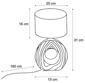 Moderne tafellamp grijs incl. LED - Meau Landelijk E14 rond Binnenverlichting Lamp