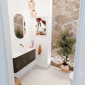 Mondiaz Joya 105cm toiletmeubel ronding links/rechts shadow met wastafel faye midden zonder kraangat talc