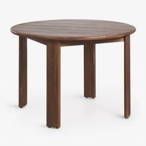 Ronde Eettafel Ø110 Cm Van Acaciahout Uleno Donker Acaciabruin - Sklum