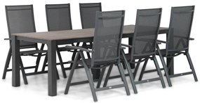 Tuinset 6 personen 240 cm Aluminium/Textileen /Aluminium/textileen Grijs Presto Vasto/Valley