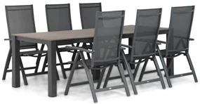 Tuinset 6 personen 240 cm Aluminium/Textileen /Aluminium/textileen Grijs Presto Vasto/Valley