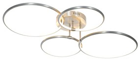 Design plafondlamp staal incl. LED 3-staps dimbaar 4-lichts - Joaniqa Modern rond Binnenverlichting Lamp