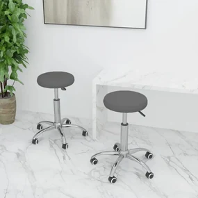vidaXL Eetkamerstoelen 2 st kunstleer grijs