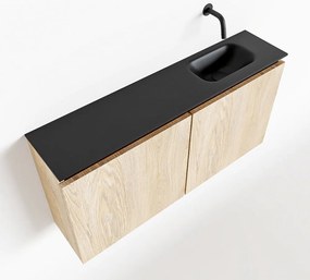 Mondiaz Ture 100cm toiletmeubel washed oak met wastafel urban rechts geen kraangat