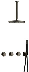 Hotbath Cobber IBS70 Regendoucheset inbouw - 30cm plafondarm - 30cm ronde hoofddouche - staafhanddouche - verouderd ijzer IBS70AI35