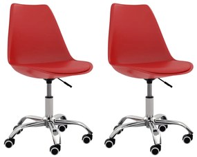 vidaXL Eetkamerstoelen 2 st kunstleer rood