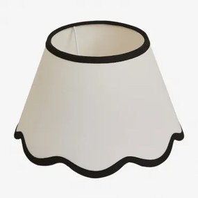 Berne Lampenkap Ø25 Cm & Tafellamp & Wit Linnen - Zwart - Sklum