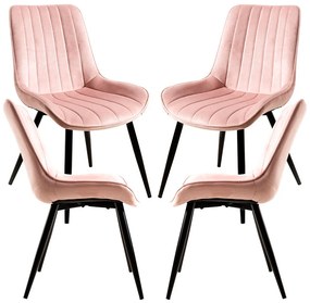 Set van 4 Lene Fluwelen Stoelen