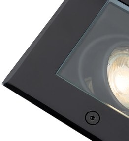 Buitenlamp Moderne grondspot zwart verstelbaar IP65 - Oneon Modern GU10 IP65 Buitenverlichting vierkant