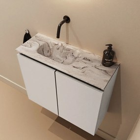 Mondiaz Ture DLux toiletmeubel 60cm linen met wastafel glace links zonder kraangat