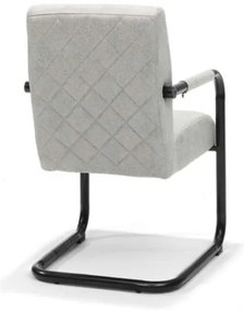 Eetkamerstoel - Monaco - stof Maya lederlook lichtgrijs