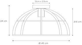 Lucide Dikra plafondlamp 40cm 1x E27 zwart