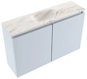 Mondiaz Ture DLux toiletmeubel 80cm clay met wastafel frappe midden met kraangat