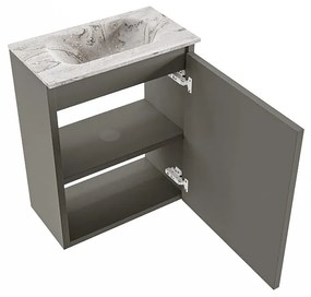 Mondiaz Ture DLux toiletmeubel 40cm smoke met wastafel glace midden zonder kraangat