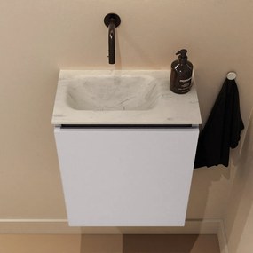 Mondiaz Ture DLux toiletmeubel 40cm cale met wastafel opalo links zonder kraangat