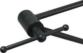 Hanglamp zwart met dubbele velours lampenkap blad dessin en beige - Blitz