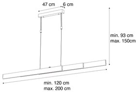 Eettafel / Eetkamer Verstelbare hanglamp donker brons incl. LED dimbaar - Lamba Modern Binnenverlichting Lamp