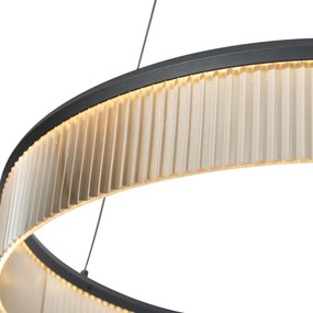 Moderne hanglamp zwart 59cm incl. LED 3-staps dimbaar - Anello Chandelier Modern rond Binnenverlichting Lamp