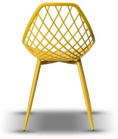 CHICO stoel geel - modern, opengewerkt, voor keuken / tuin / café