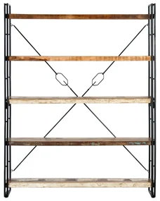 vidaXL Boekenkast met 5 schappen 140x30x180 cm massief gerecycled hout