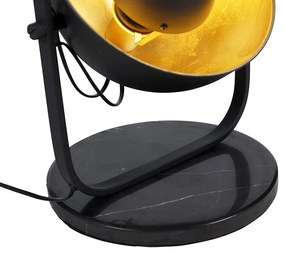 Industriële vloerlamp zwart met goud 3-lichts - Magnax