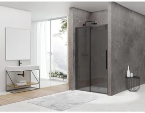 Van Rijn Products ST06 Softclose schuifdeur - 158x200cm - rookglas - dikte 8mm - incl. greep - zwart ST06300160ZWGR
