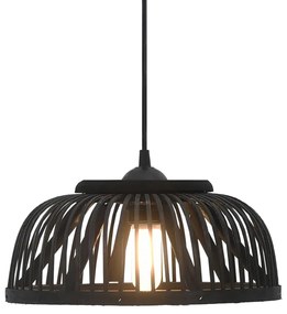 vidaXL Hanglamp halfrond 40 W E27 34x14,5 cm bamboe zwart