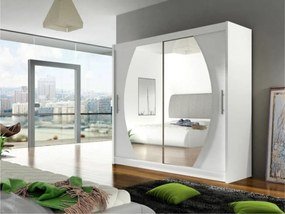 Kledingkast Closico 102, Wit, 215x180x58cm, 151 kg, Kledingkast deuren: Schuivend, Aantal planken: 5, Aantal planken: 5