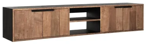 DTP Home Cosmo Zwevend Tv-meubel Teak Hout Groot - 205x40x40cm.