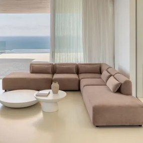 5-delige Modulaire Hoekbank Met Dubbele Chaise Longue Fogler Corduroy Kameelbruin - Sklum