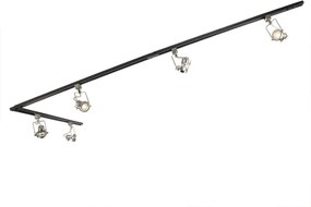 Smart 1-fase rail zwart met staal incl. 5 WiFi GU10 - Iconic Suplux