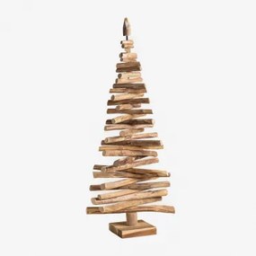 Jingle Teak Houten Kerstboom Donkerbruin Hout & ↑120 Cm - Sklum