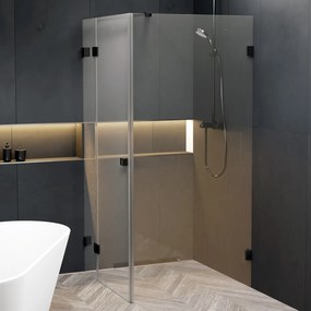 Riho Scandic X203 douchecabine links 100x90cm zwart mat