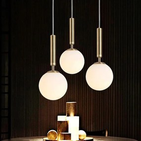 GLAZEN BOL SPIRAAL HANGLAMP G108-1W GOLD E27