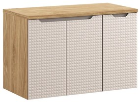 Comad Luxor Beige badmeubel 90cm met 3 deuren en wastafelblad