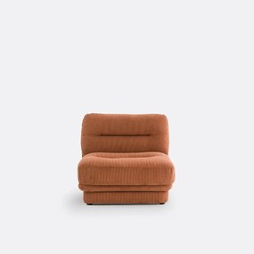 Fauteuil, ribfluweel, 2-zits, voor modulaire bank, JONAS