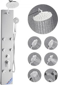 VEVOR Douchepaneeltorensysteem (3 in 1) met regendouchekop, (124 cm) geborstelde roestvrijstalen douchekolom, aan de muur bevestigd regenmassagesysteem, met handdouche en 6 kleine massagejets