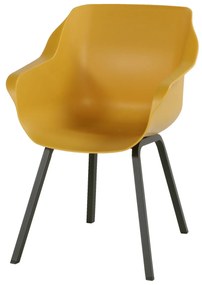 Hartman Sophie Element dining armstoel - Curry Yellow - Carbon Black poot