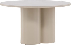 Salontafel Met Cilindervormige Poten Beige - 80 X 80cm.
