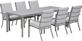 Garden Impressions Senja tuinset 7-delig taupe - Kasper tuintafel 220x93 cm