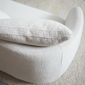 3-zits Bank Creme Met Ronde Leuning