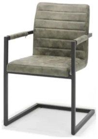 Eetkamerstoel - Apollo II - stof Bull lederlook moss