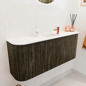 Mondiaz Joya 105cm toiletmeubel ronding links/rechts shadow met wastafel faye midden 1 kraangat talc