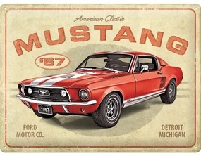 Metalen wandbord Ford Mustang - GT 1967 Red, (40 x 30 cm)