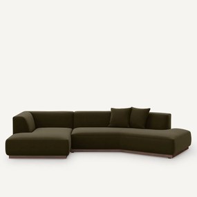 Linker open hoekbank fluweel, Jacopo