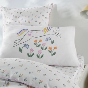 Kussensloop voor kinderen, 50% gerecycled katoen, eenhoornprint, TAMILA