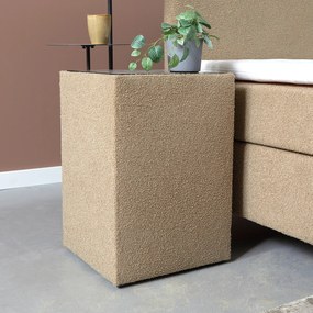 Boucle Stof Nachtkastje Bruin - 40x40x58cm.