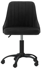 vidaXL Kantoorstoel draaibaar fluweel zwart